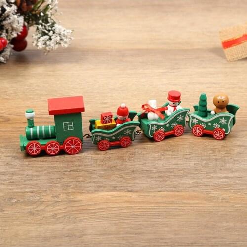 NEW Merry Christmas Wooden Train Ornament Christmas Decoration For Home Santa Claus Gift Natal Navidad Noel Year Xmas Decor