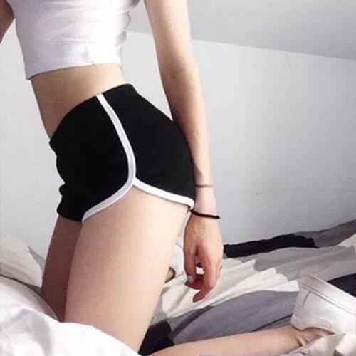 Solid Elastic Waist Casual Shorts Womans Simple High Waist White Black Short Pants Woman Harajuku Slim Sexy Shorts Women 2021