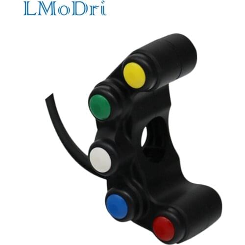 LMoDri 5 button Motorcycle switch 7/8" 22mm Handlebar Switches Headlight Hazard Brake Fog Lights ON-OFF Buttons ATV Scooter DIY