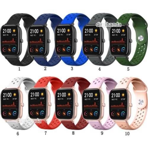 20MM Wrist Soft Silicone Replacement Band Strap For Huami Amazfit GTS / GTS 2e/ GTS2 / GTS2 mini/ Neo/ GTR 42mm