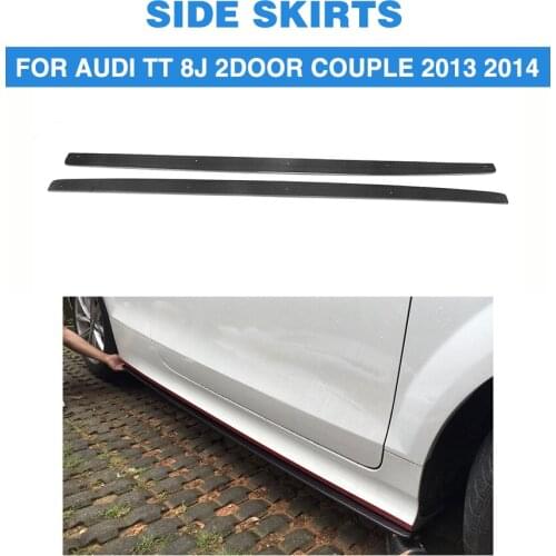 Carbon Fiber Side Skirts Extension Lips for Audi TT 8J 2Door Couple 2013 2014 TTS Sline Convertible Roadster 2008 - 2014