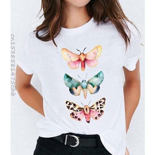 Premium Lady T-Shirts For Women Butterfly Clothing Cute Summer Autumn 90s Ladies Top Womens Graphic T Shirt Female Tee T-Shirt