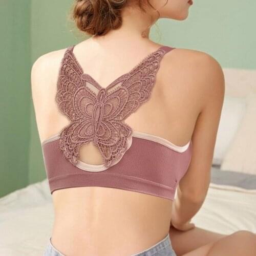 Plus Size Push Up Latex Bra Version Of Butterfly Embroidery Sexy Beauty Back Comfortable Lady Lace Bra Sport Tops High Quality