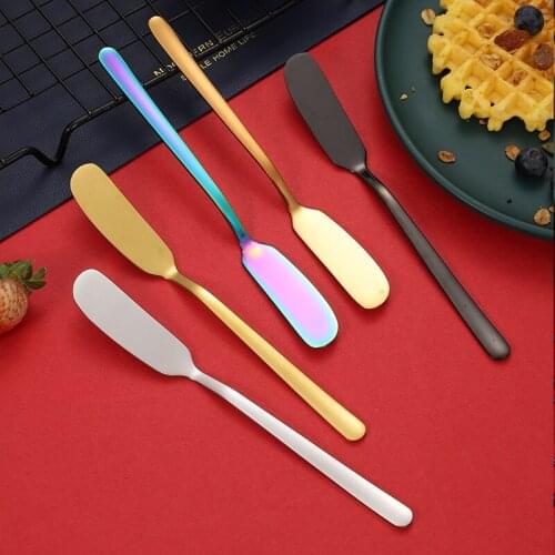 1PC Butter Knife Stainless Steel Kitchen Cheese Knife Silver Dessert Tools Jam Spreader Utensil Cutlery Dessert Tools For Toast