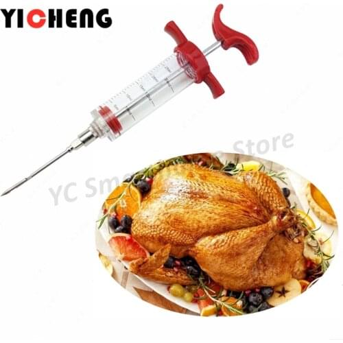 1Pcs Marinade Injector Seasoning Syringe Barbecue Sauce Syringe Needle kitchen gadgets ,good helper injection of barbecue sauce