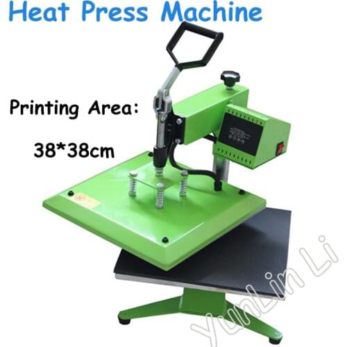 110V/220V T-shirt Heat Press Machine Manual Shaking Head Stamping Machine with Workable Size of 38*38cm HP3805B