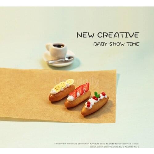 3PCS 1:12 Scale Miniature Dollhouse Food Fruit Cherry Mini Bread for Blyth Barbies Doll Kitchen Accessories Toy