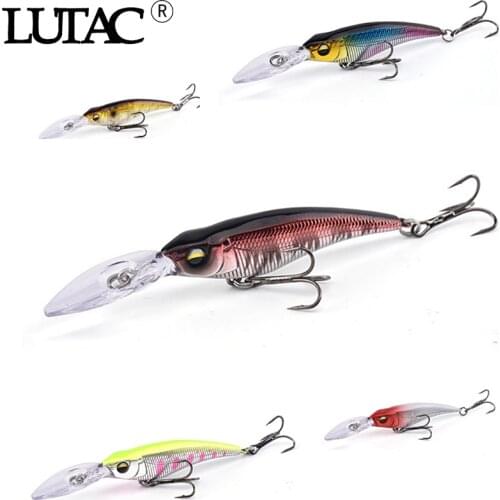 5pcs color combo LUTAC fishing lure hard plastic bait minnow YOYO60 60mm 5.5g treble origin hook wobbler 3D eyes