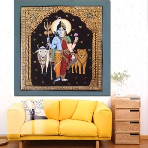 Abstract Lord Shiva Portrait Oil Painting India Buddha Hindu Gods HD Prints and Posters Modern Wall Picture For Room Home Decor