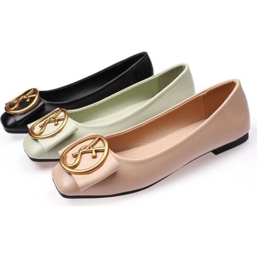 2020 new PU Leather Fashion Ballerina Shoes For Women Flats Shoes Women Summer Slip On Ballet Flats Dress Shoes