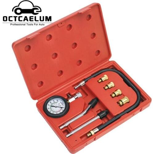 Engine Gasoline Compression Diagnostic Tools For Auto Engine Cylinder Compression Tester Tool With M8 M10 M12 M14 Adaptor ST0057