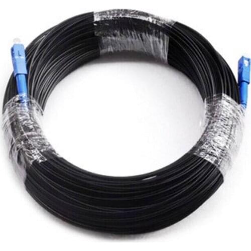 Factory price 50M Outdoor SC SM Drop optic patch cord Cable single mode Simplex FTTH Drop Fiber Optic Cable jumper cable