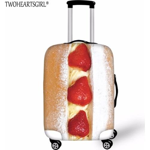 TWOHEARTSGIRL Bacon Bread Printed Suitcase Cover Thick Elastic Luggage Protective Cover with Zipper For 18 20 22 24 26 28 inch