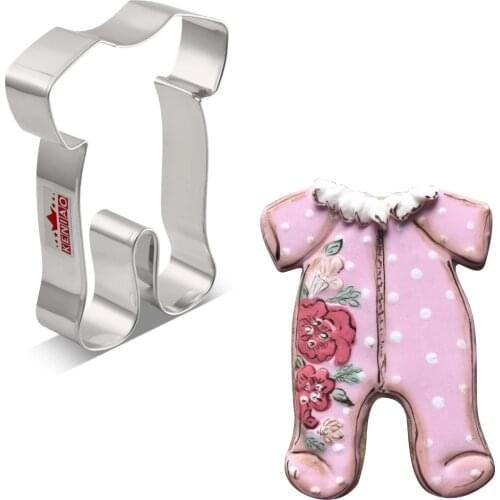 KENIAO Baby Pajama Cookie Cutter for Baby Shower - 8.8 x 12 cm - Biscuit and Fondant Cutter for Kids - Stainless Steel