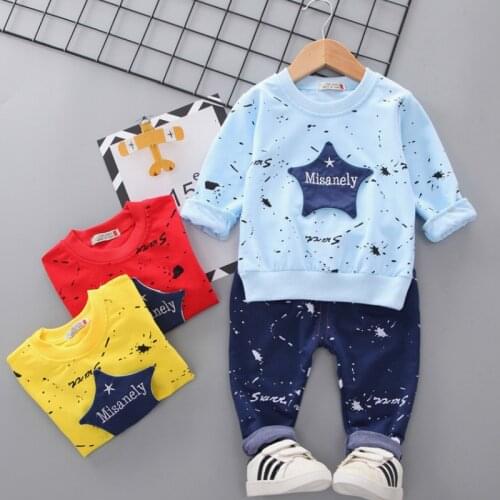 Baby Girl Clothes 2019 Hot Sale Autumn and Winter Boys and Girls Suit Long-sleeved O-neck Clothes 2-6Y Baby T-shirt and Pants