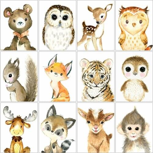 Evershine Diamond Painting Fox Full Square Round Diamond Embroidery Tiger Animals Rhinestone Picture Cartoon Crafts Wall Art