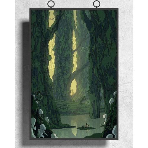 H189 Princess Mononoke 20th Anniversary Studio Ghibli Wall Sticker Silk Poster Art Home Decoration
