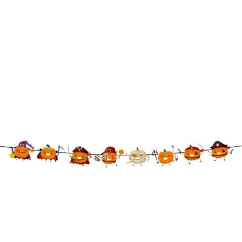 Hot-selling New Halloween New Product Party Decoration Supplies Pull Flag Pennant Bat Skull Pumpkin Paper Pull Flower Decoration