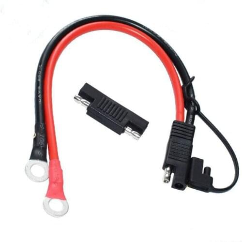 Battery Charging Cable Sae to O Ring Terminal Connectors Harness 10AWG Quick Disconnect with 1 Sae Polarity Reverse Connector