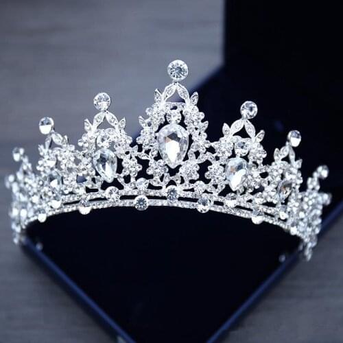 Top Sale Bling Bling Crystal Rhinestone Beaded Bridal Crown New Design Brides Headpieces 2019 Head Tiaras Accessories For Bride