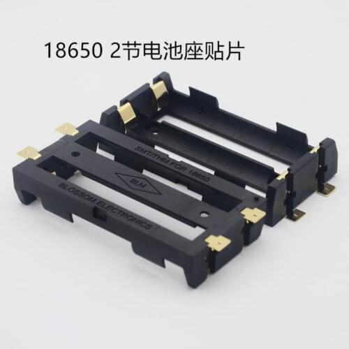 MasterFire 20pcs/lot 2 X 18650 Battery Holder SMD SMT Batteries Case Storage Box with Bronze Pins 2 Slots 2*18650 Battery Shell