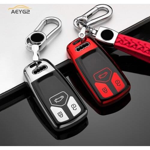 New Soft TPU Car Remote Key Full Cover Case For Audi A4 B9 Q5 Q7 TT TTS 8S 2016 2017 2018 2019 Car Smart Key Shell Fob Keychain