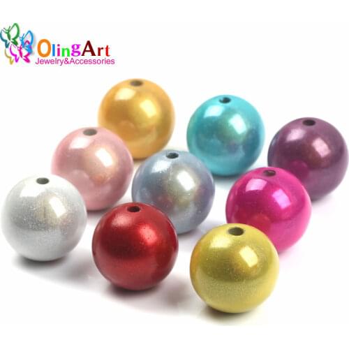 OlingArt 20mm 9Pcs Mixed Color 3D Illusion Miracle Acrylic Spacer bead bubblegum Fantasy DIY choker necklace jewelry making