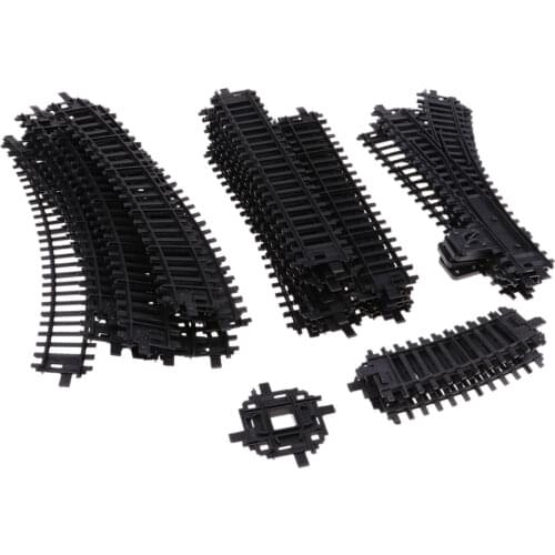 41Pcs 1:87 Plastic Model Train Tracks Curves for Model Railroad Trains