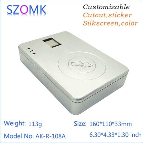 10 pcs, 160*110*33mm szomk plastic enclosure for electronics IC card reader silver plastic distribution housing junction box