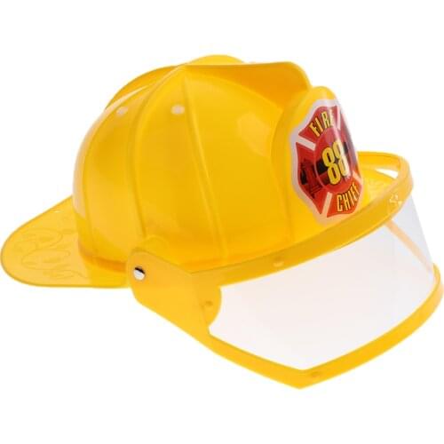 Kid Pretend Play Fireman Safety Helmet Firefighter Hat Costume Party Role Playing Toy –Yellow Halloween Party Toy