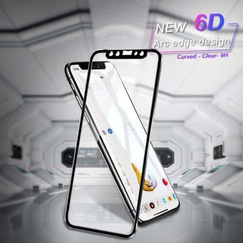 RZP 6D Curved edge Tempered Glass For iPhone X 3D Full Cover Screen Protector On The For Apple iPhone X 10 Glass Metal edge Film