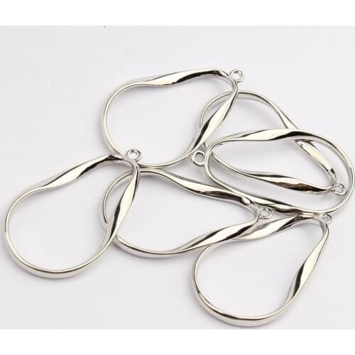 Zinc Alloy Silver Geometric Irregular Charms Pendant 6pcs/lot For DIY Handmade Earrings Jewelry Material