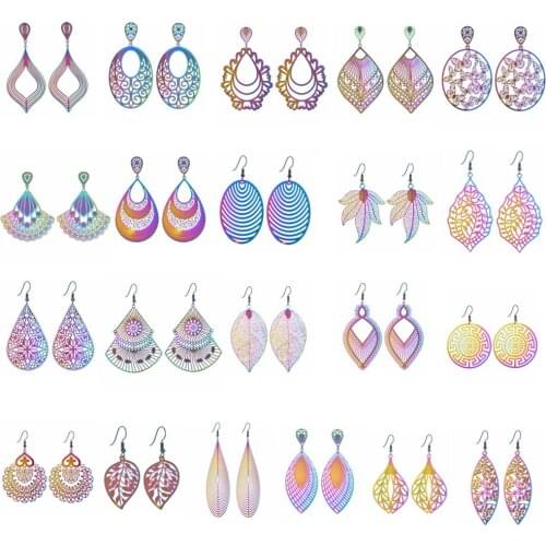 New Fashion Korean Geometric Shape Stainless Steel Earrings 2019 Womens Vintage Christmas Jewelry Gift ER-383