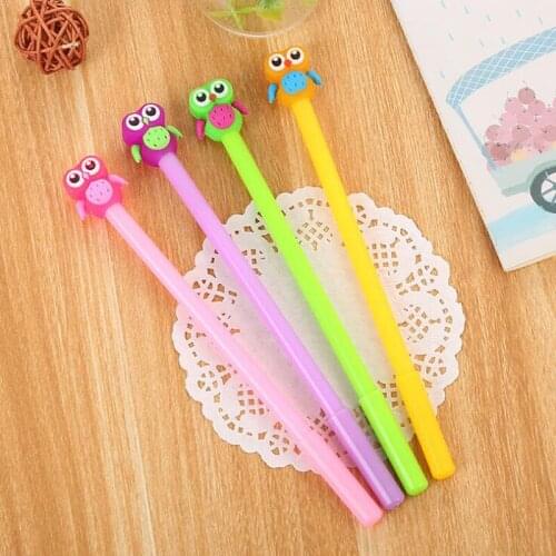 Silicone Head Jelly Owl Kawaii Gel Pen Office School Supplies Student Korea Stationery Black Ink Signing Pen School Writing Pen