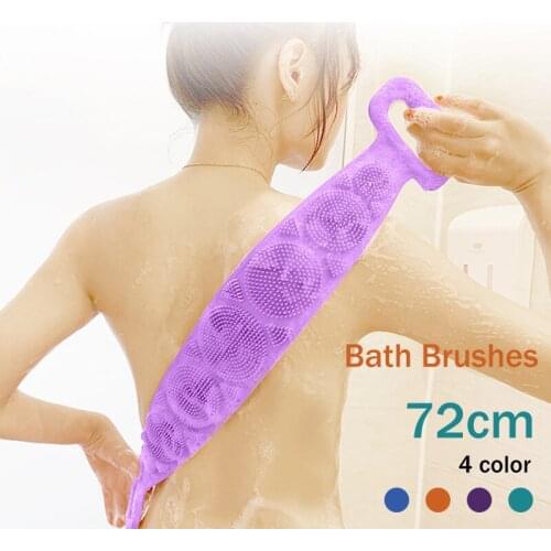 Silicone Bath Brushes Towels Rubbing Back Mud Peeling Body Massage Shower Extended Scrubber Skin Clean Shower Brushes Bath Towel