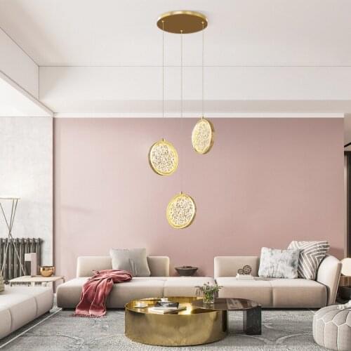 Nordic Chandelier Post-modern Villa Staircase Restaurant Bar Bedside Acrylic Creative Round Shape Dining Chandelier