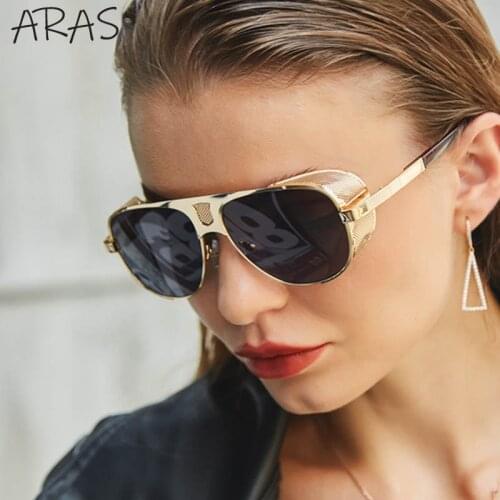 Men Steampunk Retro Square Sunglasses Stylish Vintage Punk Classic Sun Glasses Luxury Brand Designer Eyewear Oculos De Sol