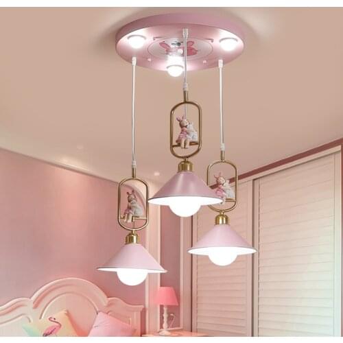 Cartoon Modern Simple INS Internet Celebrity Princess Room Bedroom Hanging Light Eye Protection LED Childrens Room Chandelier
