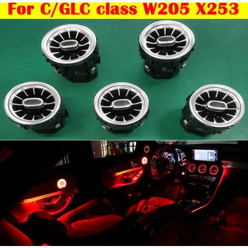 For Mercedes-Benz C/GLC class W205 X253 Car Advanced LED Atmosphere Lamp Strips MB Interior Neon 3/12/64 Colors Ambient Light