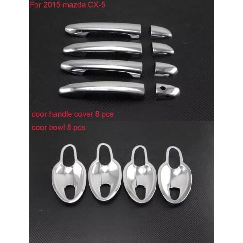 TTCR-II For Mazda CX-5 CX5 2015 ABS Chrome Door Handle Cover And Door Bowl Car Styling Accessories Decoration 16 pcs
