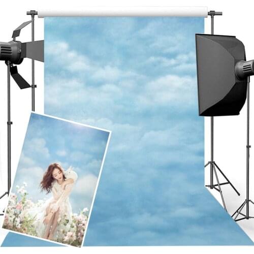 Blue Sky and White Clouds Photography Background Vinyl Birthday Photo Props Studio Booth Background