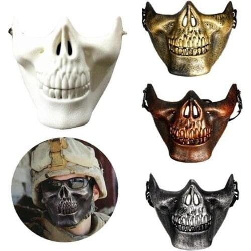 Halloween Half Face Masks Costume Party Skull Mask Wargame Tactical Mask Motorcycle Face Mask Party Prop Cusume Airsoft