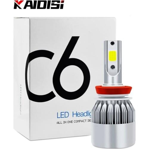 1PC C6 H1 H3 H4 H7 Led Headlight Bulbs Car Lights 880 H11 HB3 9005 HB4 9006 H13 6000K 72W 12V 12000LM Auto Headlamps