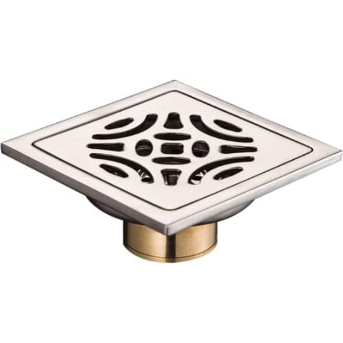 1pc Modern Stainless steel Bathroom Shower Square Floor Drain Cover Hair Shower Catcher Clean Strainer Self-priming Floor Drain