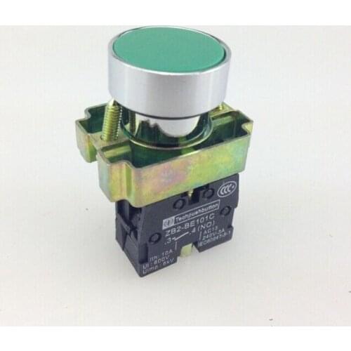 10pcs XB2-BA31 Green Self-reset Momentary Flush Pushbutton 1 N/O Flat Push Button Switch