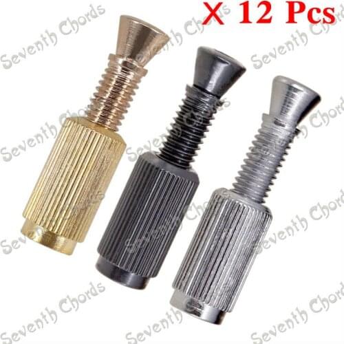 12 Pcs Tremolo Bridge Studs & Anchors For Electric Guitar Chrome Black Gold for Choose (SJLS-DKLM)