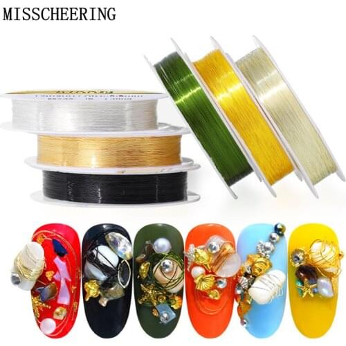 20m/roll 0.2mm Copper Wire Decorations Beading Rope Jewelry Stone Creative Making Cords DIY Nail Art Tools Manicure Accessories