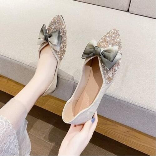 2021 Womens Fashion Light Weight Cow Tie Sliding Slide Slide in Flat Shoes, Green Summer Shoe Single Shoe for Office Ladies