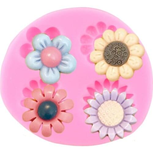 3D Sunflower Silicone Mold Jelly Pudding Chocolate Candy Resin Molds Sun Flower Cupcake Topper Fondant Cake Decorating Tools