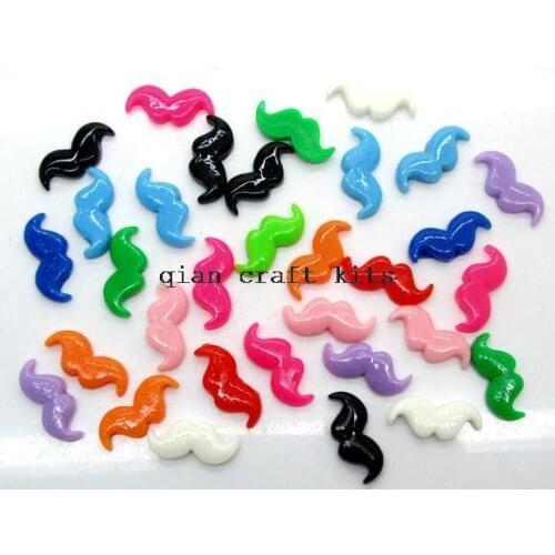 400pcs mix color little mini MUSTACHES Resin Decoden Flatback Kawaii Cabochons 18mm Resin Ornaments Scrapbooking Crafts